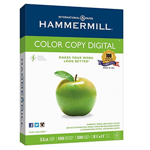 Hammermill Paper, Premium Color Copy Paper 8.5 x 11 Paper, Letter Size, 32lb Paper, 100 Bright, 1 Ream / 500 Sheets (102630R) Acid Free Paper