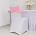 thumbnail image 2 of Efavormart 5 Pack Pink Wide Ruffled Spandex Chair Sash Band - 8"x13", 2 of 11