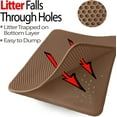 thumbnail image 4 of Jumbo Size Cat Litter Trapper by iPrimio - Litter Mat, EZ Clean Cat Mat, Litter Box Mat Water Proof Layer and Puppy Pad Option. Patented (32"x30" Brown), 4 of 9