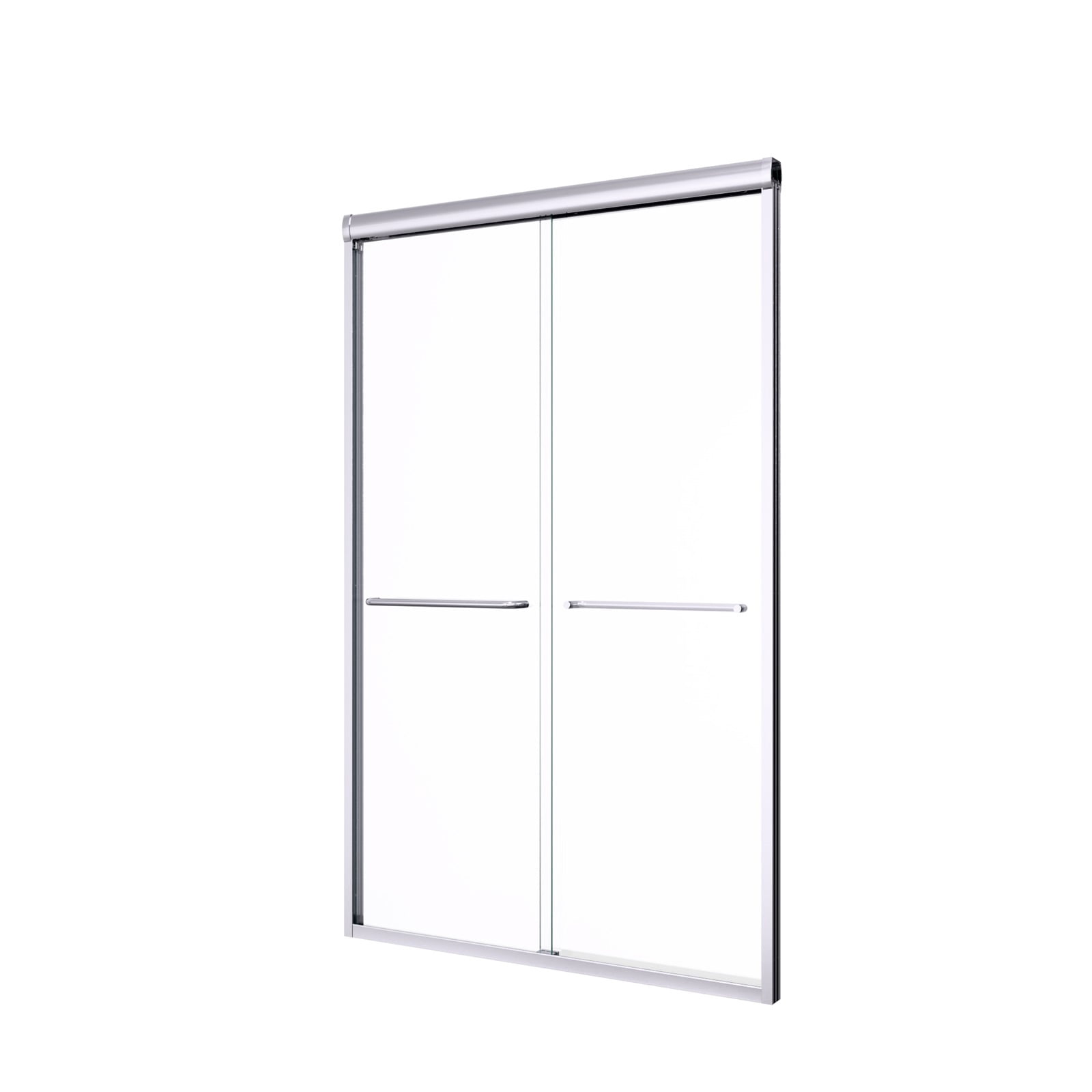 Hommoo 44"-48"W x 72"H Semi-Frameless Double Sliding Shower Door, Bypass Shower Door, 1/4" Thick SGCC Tempered Glass Door, Chrome