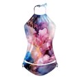 thumbnail image 5 of Wyzesi Swimwear for Maternity Women Swimwear Tankini 2 Piece Normal Swimsuit Backless 2 Piece Printing Adjustable Print Multi Color Padded Strap Bathing Suits Vacation Beach Wear Hot Pink XL, 5 of 5