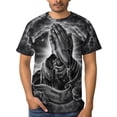 thumbnail image 4 of LAOLIUSN Men's Praying Hands Christian T Shirt, Keep the Faith Religious Graphic Short Sleeve Crewneck Tee, S-4XL, 4 of 7
