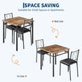 thumbnail image 3 of 3 Piece Modern Dining Table Set for 2, Space Saving Kitchen Table and Chairs with Sturdy Steel Frame, Ideal for Small Space, Apartment, Dining Room, Studio, Rustic Brown, 3 of 9