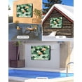 thumbnail image 2 of Outdoor TV Cover 40 to 43 Inch Weatherproof, Dark&nbsp;Green Marble Waterproof TV Screen Protector for Outside Decor with Zipper and Pocket 40"L x 25"H , Gold Hexagon Geometric Modern Pattern, 2 of 7