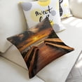 thumbnail image 5 of wooden walkway beach sunset Linen toss pillowcase decoration pillowcase gifting preferred 20x20 inch cushion cover 4 sets sofa pillowcase sofa bedroom living room car, 5 of 8