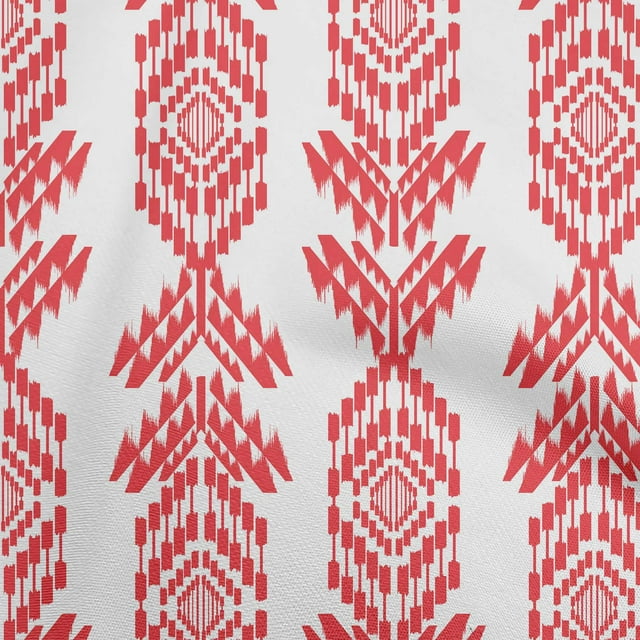 oneOone Polyester Spandex Red Fabric Aztech Craft Projects Decor Fabric Printed By The Yard 56 Inch Wide