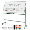 thumbnail image 1 of Costway 72" x 36" Double-Sided Magnetic Whiteboard with Stand and Aluminum Alloy Frame Green, 1 of 10