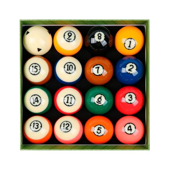ASKA Grade A Gear-Edge 2.25" Billiard Ball Set - 16 Regulation Size Pool Balls with Triangle Marker Training Cue Ball