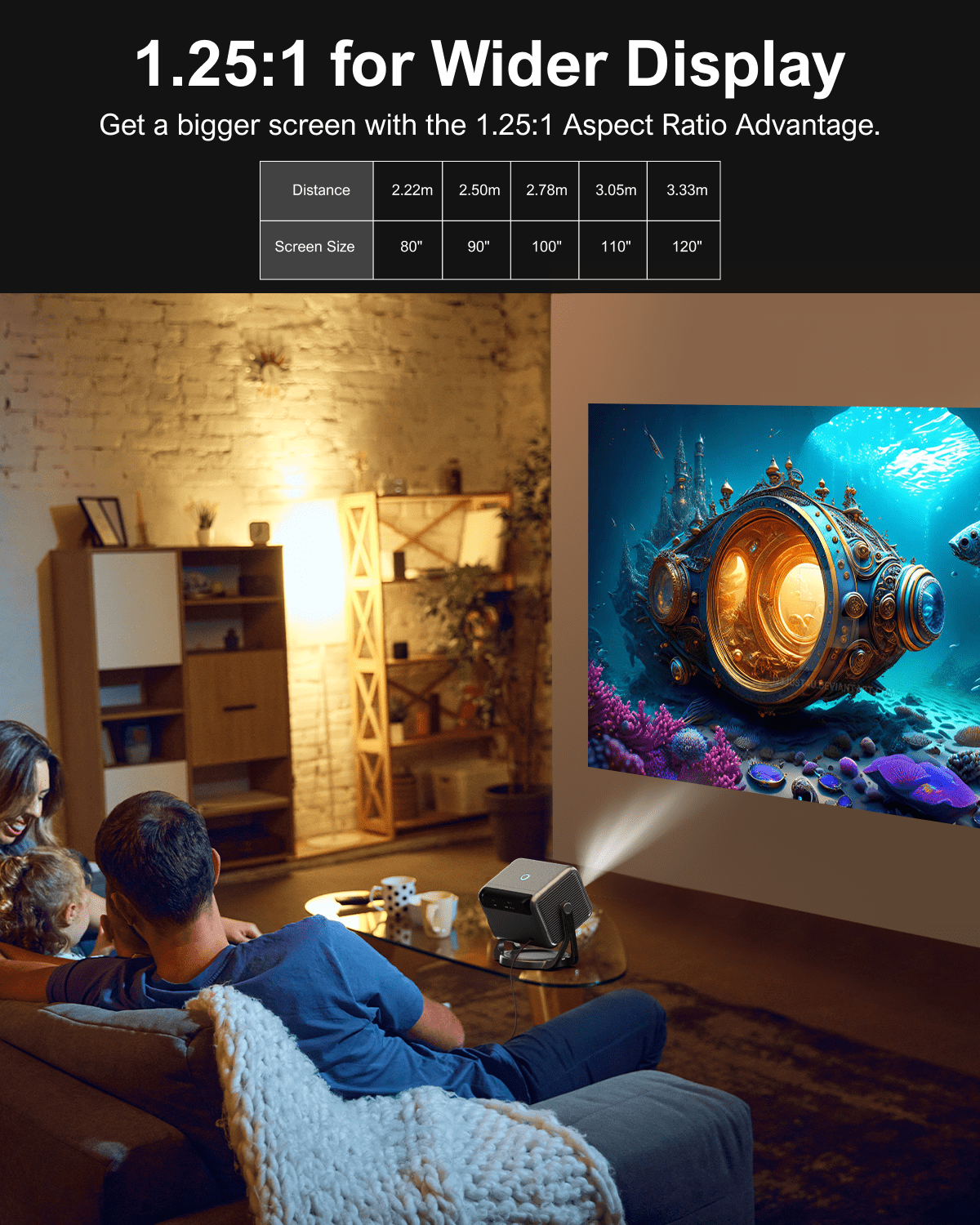 ULTIMEA Nova C40 Lite WiFi Bluetooth 4K HDR Mini Projector, Black, 1 Count, 1 Pack