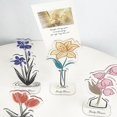 thumbnail image 3 of Acrylic Colored Ink Wash Flower Tabletop Display Sign Note Holder Cartoon Decorative Ornament, 3 of 4