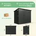 thumbnail image 2 of Sunmthink 4' x 8' Metal Storage Shed, Outdoor Storage Lean-to Shed with Triple Lockable Door and Vents for Garden, Black, 2 of 7