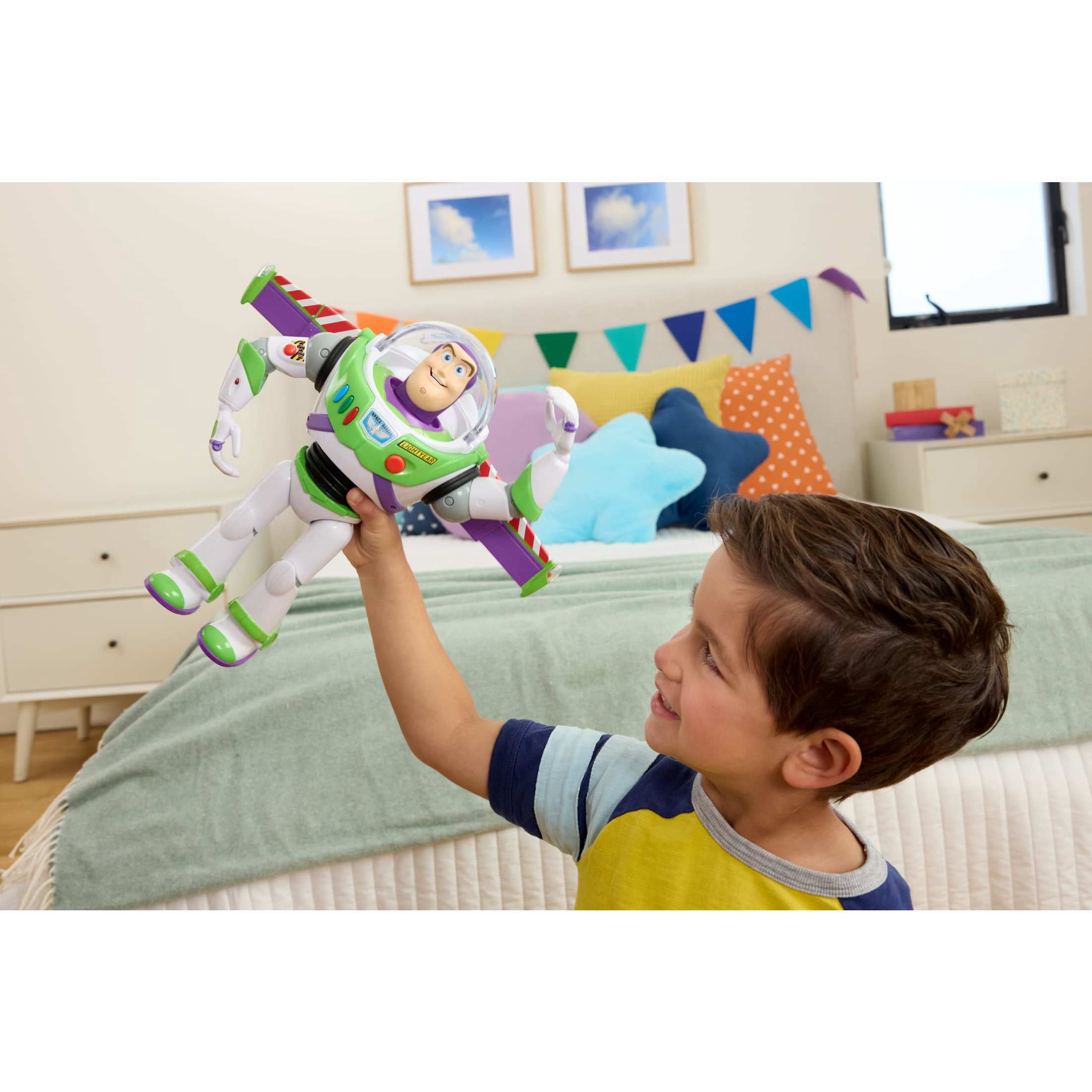 Disney and Pixar Toy Story 5 Ultimate Action Buzz Lightyear Figure with Animated Mode 12 Inch