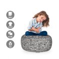 thumbnail image 2 of Urban Storage Toy Bag Chair, Apartment Life Theme Modern Crowded Building Outdoor Monochrome Lifestyle, Stuffed Animal Organizer Washable Bag, Small Size, Charcoal Grey White, by Ambesonne, 2 of 3