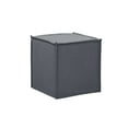 thumbnail image 4 of Rustic Manor Leilany Upholstered Linen Square Ottoman, Bedroom and Living Room Furniture, Dark Grey, 4 of 7