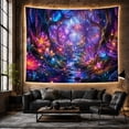 thumbnail image 6 of Bioluminescent Forest with Glowing Flora and Floating Orbs, Mystical Fantasy for Fantasy Lovers, Enchanted Wall Art, Housewarming Gift, Tapestry Wall Hanging for Bedroom and Living Room, 6 of 7