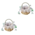 thumbnail image 4 of Moyic Cesta de flores con mango de perla para dama de honor, cesta de flores portátil para fiesta de boda, diseño Simple, cestas tejidas Type3 NO3, 4 of 6
