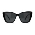 thumbnail image 1 of Womens Chic Mod Oversize Cat Eye Diva Metal Arm Sunglasses All Black, 1 of 4