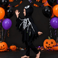 thumbnail image 3 of Disfraz Halloween Niños Poncho Capucha Fantasma Calavera Xtellar negro, 3 of 4