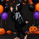 thumbnail image 3 of Disfraz Halloween Niños Poncho Capucha Fantasma Calavera Xtellar negro, 3 of 4
