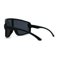 thumbnail image 2 of Mens Exposed Lens Oversize Shield Sport Plastic Sunglasses Black, 2 of 4