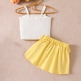 thumbnail image 7 of Toddler Girls Skirts Outfit Bow Crop Tops High Waist Aline Pleated Skirts Birthday Dressy Casual Outfits Yellow, 2 Y, 7 of 7