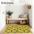 thumbnail image 3 of ODIKA 3'x5' Machine Washable Non-Slip Area Rug, Whimsical Snowy Woodland Creatures and Berry High Traffic Rug with Pad, Yellow, 625437, 3 of 8