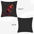 thumbnail image 6 of Set of 2 Throw Pillow Covers 18x18in - Dynamic Runner Design in Red & Orange Perfect for Couch Bed or Car Decor, 6 of 8