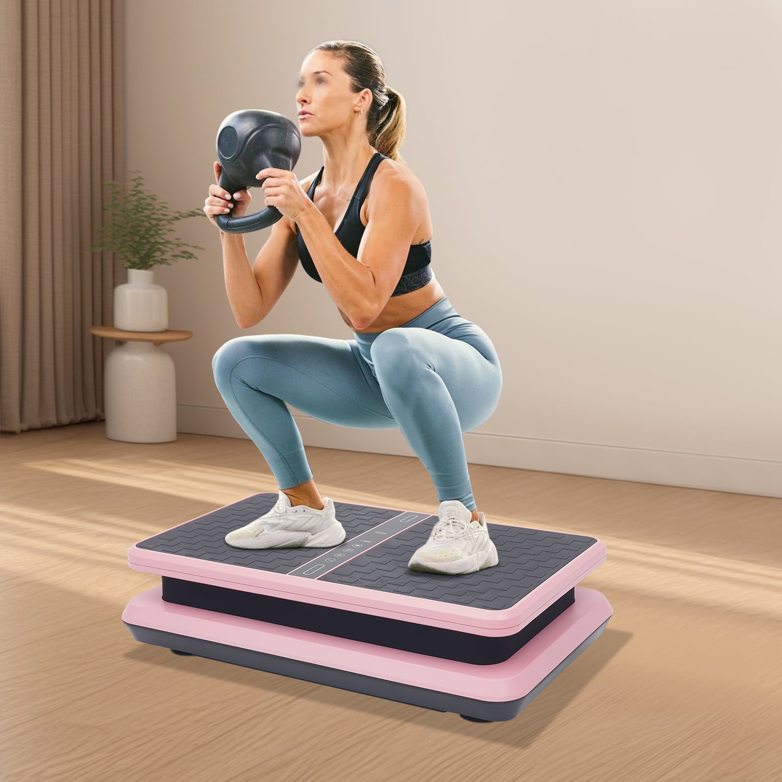 Vibration Plate Exercise Machine with Remote Control, Multi-speed Adjustment Functions