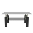 thumbnail image 5 of Aukfa Rectangle Tempered Glass Coffee Table Metal Tube Legs End Table for Living Room, Black, 5 of 10