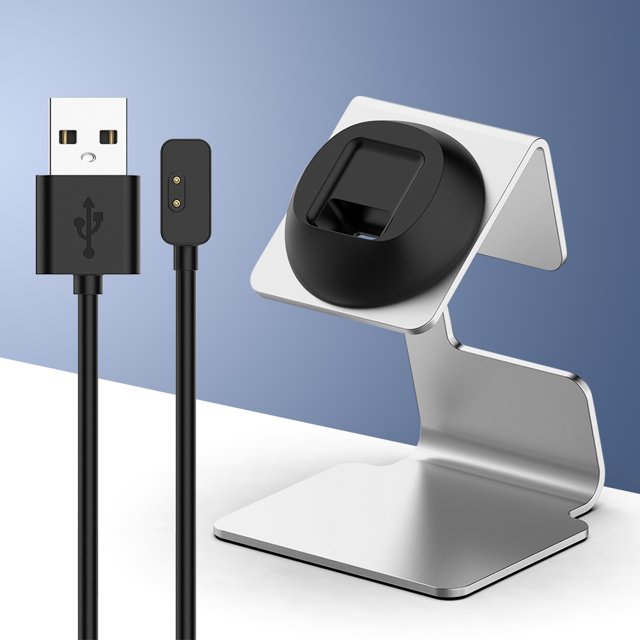 Soporte Del Cargador Cargador Soporte de escritorio Alfombrilla antideslizante Seguridad para Redmi Watch 3/Watch 2 (Plata)