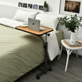 thumbnail image 4 of Gymax Ensemble de 2 Tables Roulantes sur Lit Bureau d'Ordinateur Portable Inclinable Naturel, 4 of 10
