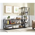 thumbnail image 5 of 60" X-Frame Metal and Wood Console Table in Reclaimed Barnwood Brown, 5 of 8