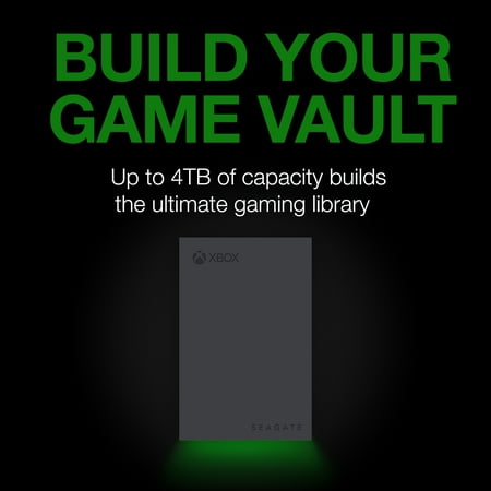Seagate - Game Drive for Xbox 4TB External USB 3.2 Gen 1 Portable Hard Drive Xbox Certified with Green LED Bar - Gray