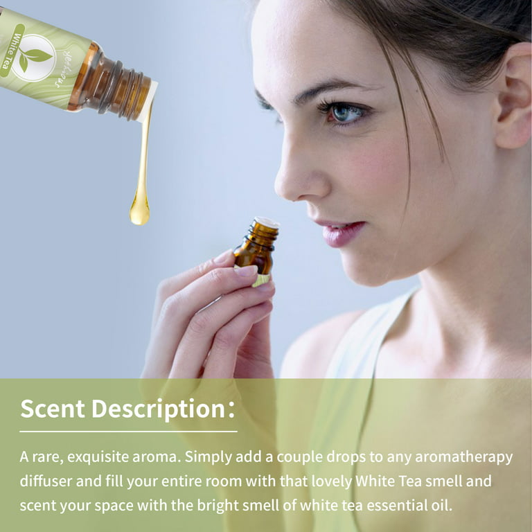 Yethious 2 Pack Geranium Essential Oil White Tea Essential Oil 10ml For  Diffuser 100% Pure Organic Aromatherapy 