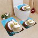 thumbnail image 1 of ABPHQTO Helado de Coco Juego de alfombras de baño de 3 piezas Alfombra de baño Alfombra de contorno y tapa de inodoro, 1 of 2