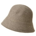 thumbnail image 2 of Cheers.US Bucket Hats for Sun Beach Hat Women Lady Girls Solid Color Wool Drawstring Fisherman Vintage Knitted Basin Cap, 2 of 7