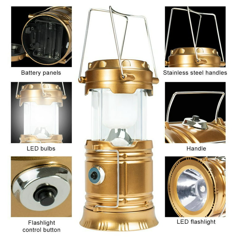 LED Camping Lantern Rechargeable,Flashlight Lantern for Power Outages &  Hurricane Storms,Hand Crank/USB/Solar Powered Lanterns with 3000 Battery