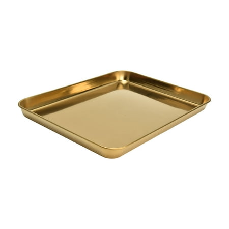 

Ymiko Rectangular Tray Flat Bottom Rectangular Tray Stainless Steel Rectangular Tray Flat Bottom Plate Restaurant Home Golden Flat Bottom Tray