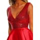 thumbnail image 5 of Vestido de fiesta de cóctel con cuello en V y purpurina para mujer, 5 of 5