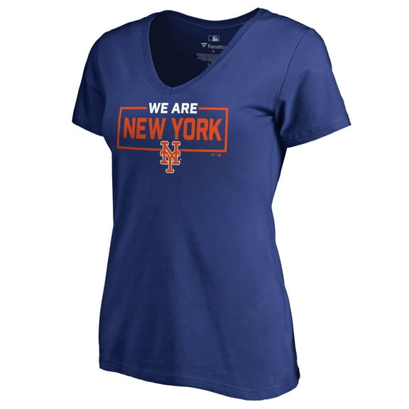 Women's Royal New York Mets We Are Icon V-Neck T-Shirt