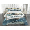 thumbnail image 3 of Ambesonne Shark Quilted Bedspread Set 3 Pcs, Dangerous Fish Holds Plaque, King Size, Multicolor, 3 of 5