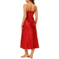 thumbnail image 4 of Unique Bargains Women's Satin Pajama V Neck Sexy Nightdress Soft Midi Lounge Dress, 4 of 5