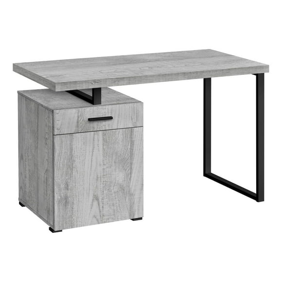 Monarch Specialties Computer Desk, Home Office, Laptop, Left, Right Set-up, Storage Drawers, 48"l, Work, Metal, Laminate, Grey, Black, Contemporary, Modern