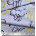 thumbnail image 2 of Soimoi polyester Crepe Fabric Leaves & Palm Fruits Print Fabric by the Yard 52 Inch Wide, 2 of 3