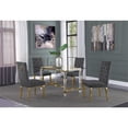 thumbnail image 2 of 5pc. 68" x 40" Glass Dining Set with 4 Chairs and Gold Stainless Steel, 2 of 4