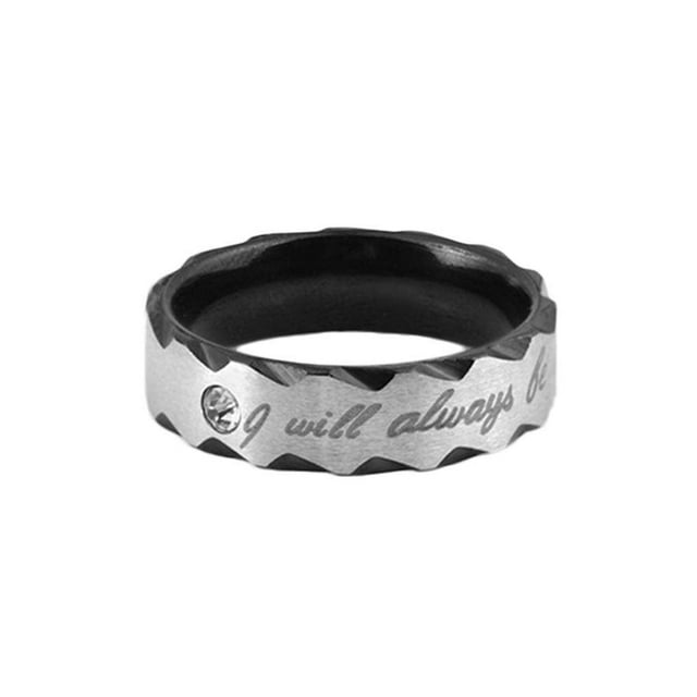 Will Always Be With You Ring Stainless Steel Couples Stainless Steel Couples Ring Letter Engagement Wedding Promise Rings Jewelry