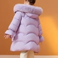 thumbnail image 6 of KAUOD Girls Padded Winter Coats Warm Hooded Puffer Jackets Teen Kids Faux-F𝐮r Thick down Outwear Insulated Coats with Pockets, 6 of 9