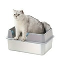 thumbnail image 2 of Extra-Large Stainless Steel Cat Litter Box with High Sides - Anti-Splash, Easy Clean Design for Large Cats - Non-Stick Bottom, 2 of 9