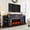 Blue & Brown, variant on BOSHIRO 72" Blue Electric Fireplace with Mantel, TV Stand Fits 80" TVs, Stacked Stone Surround, 23" Red Brick Insert
