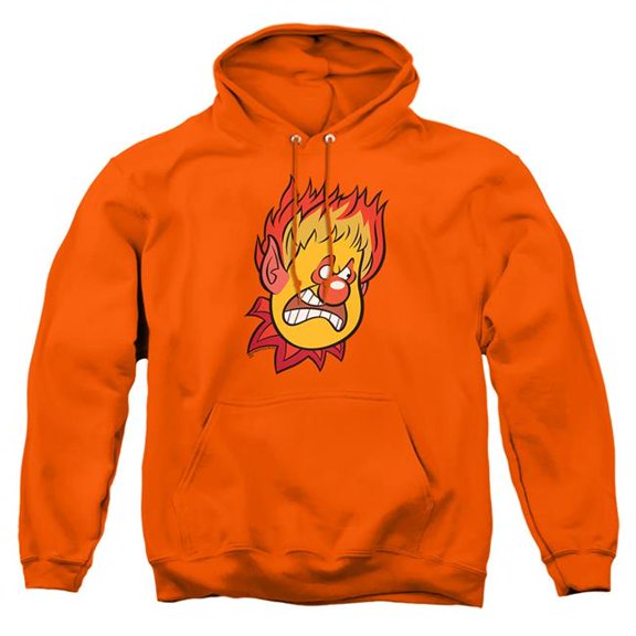 Trevco Sportswear WBT708-AFTH-1 The Year Without A Santa Claus Heat Miser Adult Pullover Hoodie, Orange - Small